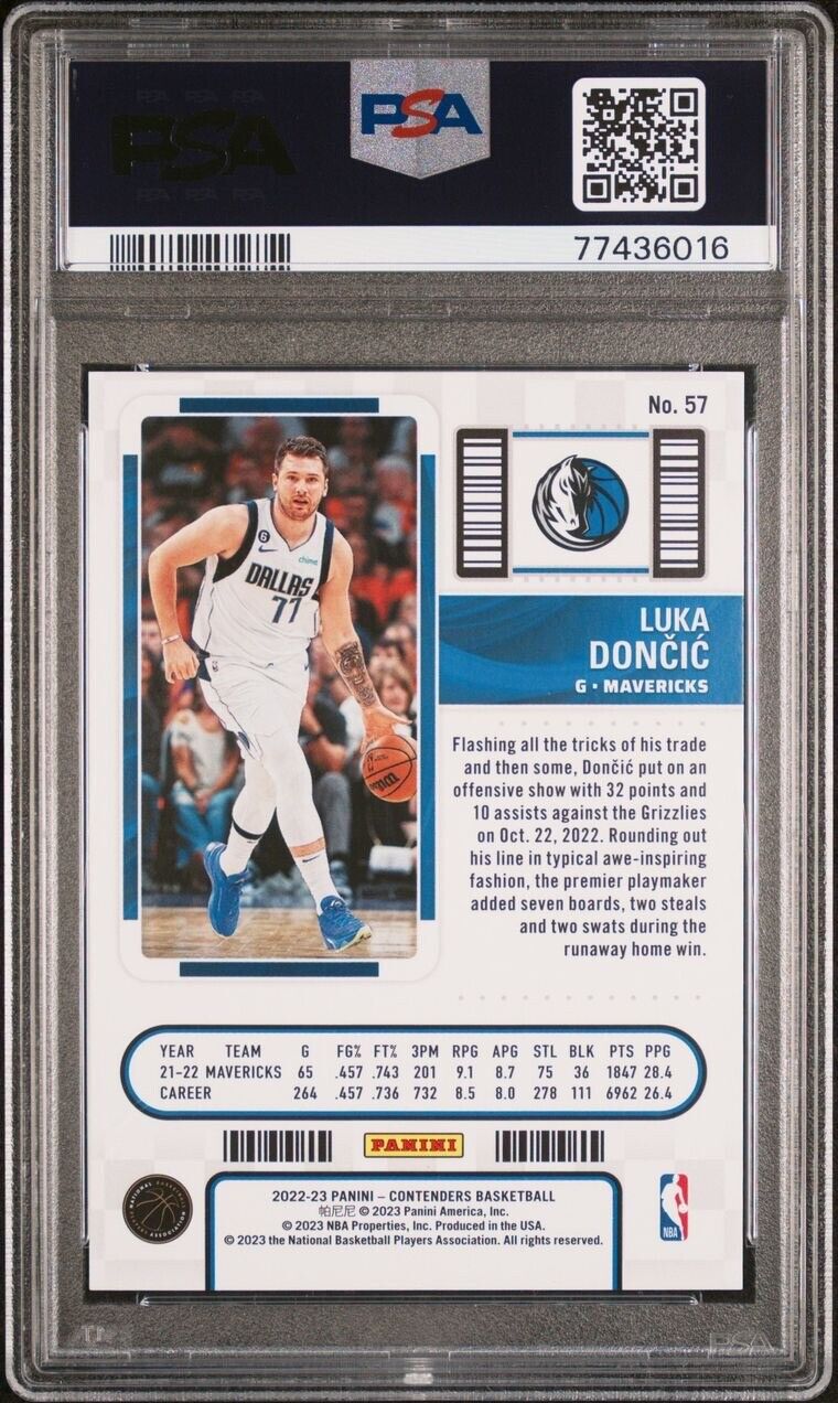 2022 Contenders #57 Luka Doncic Game Seven 7/7 PSA 10 Rare!