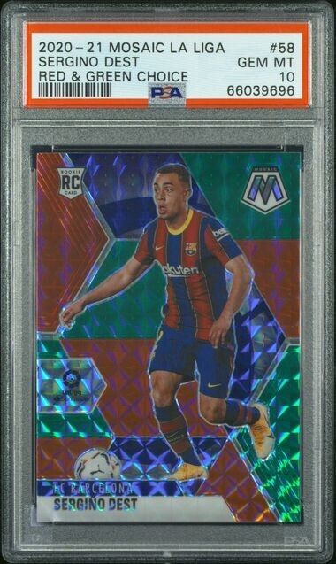 2020-21 Mosaic LA Liga Segino Dest Red & Green Choice RC Rookie #58 PSA 10