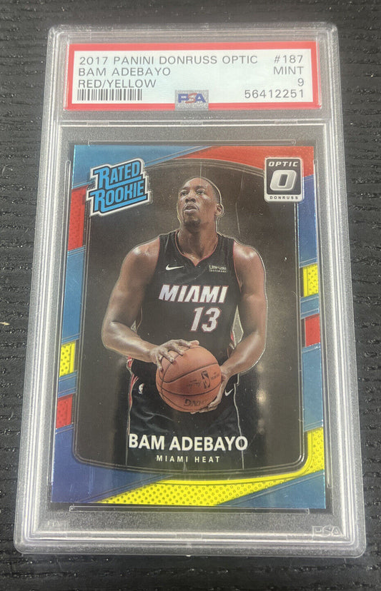 2017-18 Donruss Optic Mega Box Rookie Red Yellow #187 Bam Adebayo RC PSA 9 GEM