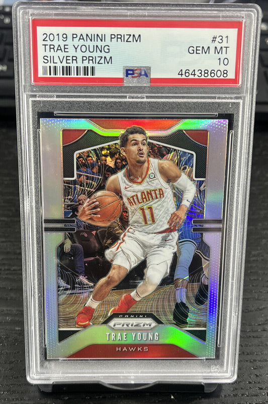 2019-20 Panini Prizm Trae Young PSA 10 Silver Atlanta Hawks