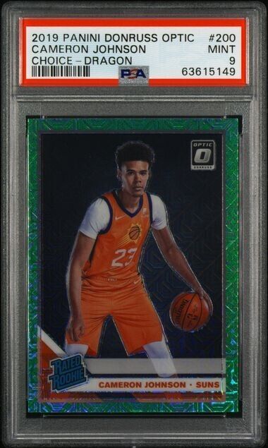 2019-20 Panini Donruss Optic Cameron Johnson Choice Dragon Rated Rookie RC PSA 9